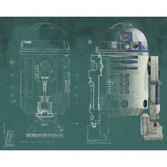 Star Wars R2D2 XL Wall Mural R2d2 Blueprint, Star Wars Wall Mural, Star Wars Mural, Star Wars Wall Decal, The Adventure Continues, Roommate Decor, Star Wars Quotes, Room Visualizer, Star Wars R2d2