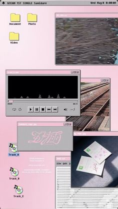 an image of various images and text on a pink background