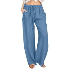 PRICES MAY VARY. stretch cargo pants women womens pull on pants yoga flare pants for women linen beach pants women flared sweatpants plus size capris for women white linen pants women womens pants elastic waist petite yoga pants for women petite length tan pants women cargo pants women women capri pants for summer linen pants women petite gym sweatpants women wide leg cargo pants for women petite scrub pants for women womens beach pants womens plus size pants navy dress pants women womens athlet Palazzo Outfit, White Linen Pants Women, Summer Linen Pants, Casual Linen Pants, Pants Boho, Casual Summer Outfits For Women, White Linen Pants, Pants Elastic Waist, Loose Trousers