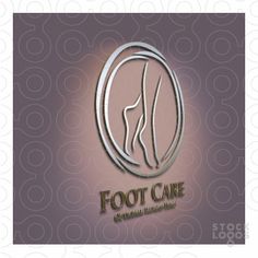 the foot care logo is shown on a purple and white background with circles around it