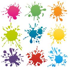 different colored paint splats on white background - miscellaneous objects / arts & crafts