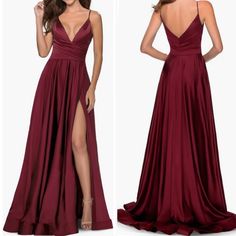 Reposhing This Item I Purchased From @Meep87. Loved It, But Ready To Rotate For Something New. Questions? Leave A Comment Below! Red Ballgown, Satin Ballgown, Dinner Gown, Red Liquid, Ruffle Prom Dress, Wine Dress, Ball Skirt, Trumpet Dress, Black Tie Gala