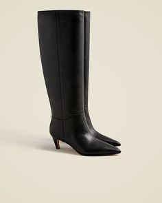 J.Crew: New Stevie Knee-high Pull-on Boots In Leather For Women Hair Wrap Scarf, Loafer Sneakers, Mens Chinos, Pull On Boots, Suit Shop, Scarf Hairstyles, Nice Shoes, Italian Leather, Denim Women