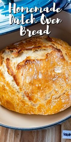 homemade dutch oven bread on a plate