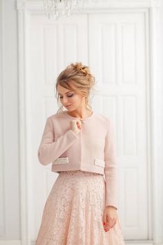 This is an elegant bridal jacket with hand embroidered pearls and crystals. Wedding jacket - Trend 2019! The coat is perfect for autumn and winter wedding.It was designed for brides, bridal parties, shows and any other formal occasion. COLOR: - Blush Pink SIZE: Bust Waist Hips S 34.64 inch / 88 cm 25.19 inch/ 64 cm 36.22 inch/ 92cm M 36.22 inch/ 92 cm 26.77 inch/ 68 cm 37.79 inch/ 96cm L 37.79 inch/ 96 cm 28.34 inch/ 72 cm 39.37 inch/ 100cm XL 39.37 inch/ 100 cm 29.92 inch/ 76 cm 40.94 inch/ 104 Fitted Embroidered Outerwear For Reception, Embroidered Fitted Outerwear For Receptions, Embroidered Fitted Outerwear For Reception, Elegant Long Sleeve Jacket Dress For Wedding, Elegant Spring Wedding Jacket Dress, Spring Wedding Fitted Jacket Dress, Fitted Blazer For Reception, Fitted Wedding Jacket Dress, Tailored Spring Wedding Outerwear