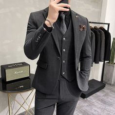 Groom Wedding Dress, Harajuku Sweatshirt, Pieces Men, Tracksuit Men, Navy And Khaki, Jacket Vest, Three Piece Suit, Boutique Fashion, 3 Piece Suits