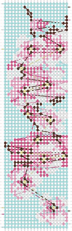 a cross stitch pattern with pink and blue colors