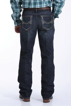 These Cinch Men's Grant Dark Wash Jeans will make your man look 🔥🔥 #cinch #cinchjeans #cowboystyle #cowboyfashion #cowboywear #darkwash #western #westernfashion #westernstyle Western Style Dark Wash Jeans For Fall, Western Style Dark Wash Fall Jeans, Western Dark Wash Jeans For Fall, Fitted Western Denim Jeans, Fitted Western Style Dark Wash Jeans, Fitted Dark Wash Western Jeans, Fitted Denim Jeans For Rodeo, Fitted Western Dark Wash Jeans, Dark Wash Denim Bottoms For Rodeo