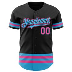 a baseball jersey with the name yountteams on it in pink, blue and black