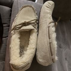 UGG Womens Dakota Moccasin Slippers Size 7 Clean Light beige Tan Ivory  | eBay Comfortable Beige Flat Loafers, Beige Slip-on Moccasins With Rubber Sole, Beige Moccasins With Rubber Sole, Comfortable Beige Closed Toe Loafers, Comfortable Beige Moccasins With Round Toe, Beige Closed Toe Moccasins With Rubber Sole, Beige Suede Slippers With Round Toe, Comfortable Beige Round Toe Moccasins, Comfortable Beige Loafers With Rubber Sole