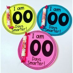 i am 100 days smarter stickers on a table