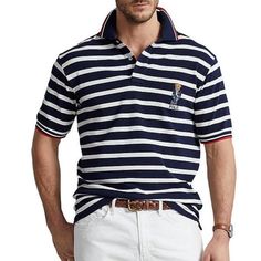 Polo Ralph Lauren Men’s Regatta Polo Bear Mesh Polo Shirt Big And Tall New Size 2xb Polo Bear Embroidered At The Left Chest Ribbed Polo Collar Two-Button Placket Short Sleeves With Ribbed Armbands Tennis Tail Cotton Machine Wash/Tumble Dry B-101 Blue Casual Collared Polo Shirt, Navy Tops With Striped Collar For Summer, Navy Top With Striped Collar For Summer, Navy Polo Collar Shirt For Summer, White Shirt With Striped Polo Collar, Navy Relaxed Fit Shirt With Polo Collar, Casual Navy Top With Striped Collar, White Polo Shirt With Striped Collar, Blue Casual Polo Shirt