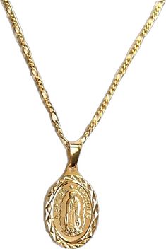 14k Gold Our Lady Of Guadalupe Necklace, 14k Gold Necklace With Our Lady Of Guadalupe, Gold Our Lady Of Guadalupe Necklace In 14k Gold, Gold Our Lady Of Guadalupe Medallion Necklace, Gold Medallion Necklace Of Our Lady Of Guadalupe, Gold Medallion Necklace With Our Lady Of Guadalupe, Gold Our Lady Of Guadalupe Round Pendant Necklace, Virgin Guadalupe, Guadalupe Necklace