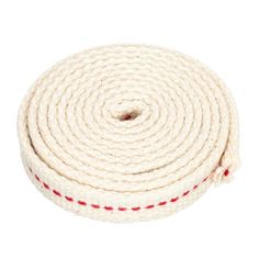 a white rope with red stitching on it