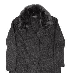 Item is in good used condition. Item may contain wool. >Size: S >Armpit To Armpit: 21" >Armpit To Cuff: 15" >Collar To Hem: 32" Wool Outerwear With Faux Fur Trim For Cold Weather, Classic Fitted Sweater Coat For Winter, Wool Winter Sweater Coat With Long Sleeves, Wool Long Sleeve Sweater Coat For Winter, Fitted Winter Cardigan, Fall Wool Long Coat Cardigan, Wool Long Coat Cardigan For Fall, Long Wool Cardigan For Fall, Cozy Wool Outerwear