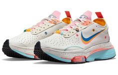 (WMNS) Nike Air Zoom-Type 'Flowers, Rainbows And Beads' DJ5064-144 Rainbow Nike Shoes, Womens Nike Air Max, Flowers Rainbow, Wu Wear, Chic Sneakers, Marathon Running Shoes, Nike Flyknit, New Nike Air, Round Toe Heels