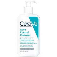 Cerave Acne Face Cleanser With 2% Salicylic Acid And Purifying Clay For Oily Skin - 8 Fl Oz : Target Foam Texture, Salicylic Acid Cleanser, Forehead Acne, Acne Products, Bad Acne, Acne Face Wash, Salicylic Acid Acne, Acne Cleansers