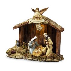 a nativity scene with the birth of jesus