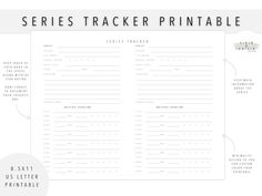 the printable series tracker is shown in white