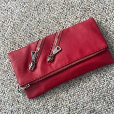 Like New Never Worn Mango Bags, Zippered Clutch, Cosmetic Bags, Cosmetic Bag, Mango, Bag Lady, Like New, Zipper, Red