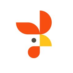 an orange and yellow logo with the letter k in it's center, on a white background