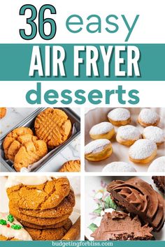 Looking for sweet treats you can make in your air fryer? Find 36 easy air fryer dessert recipes that are perfect for when you are craving something sweet but don't want the mess or wait of baking. These air fryer desserts give you all the delicious flavor with less oil and cleanup. From gooey chocolate chip cookies, chocolate cupcakes, crispy churros, and cheesecake, you are sure to love these no-fuss air fryer dessert ideas. Easy Air Fryer Desserts, Air Fryer Dessert Recipes, Air Fryer Desserts, Air Fryer Dessert, Air Fryer Recipes Dessert, New Air Fryer Recipes