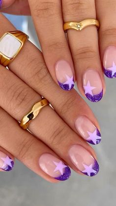 Nails Rings, Teen Nails, Purple Cute, Fake Nails Designs, Special Nails, Spring Acrylic Nails, Ombre Acrylic Nails, Summery Nails, Girly Acrylic Nails