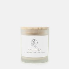 a candle that says goddess candles for the soul