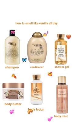 #vanilla #vanillagirl #vanillagirlaesthetic Best Scent Combos Vanilla, Vanilla Wishlist, Vanilla Smelling Products, Vanilla Shower Routine, How To Smell Like Vanilla, Vanilla Scent Combo, Virgina Smell Good, Vanilla Skincare, Vanilla Body Care