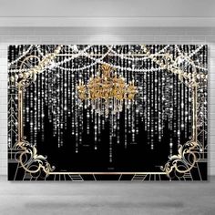 Great Gatsby Theme Birthday Party Photography Background Black Golden Line Tassel Bokeh Customize Homecoming Court Decorations, Speakeasy Party Decorations, Gatsby Halloween, Party Decor Backdrop, Gatsby Decorations, Great Gatsby Prom, Gatsby Birthday Party, Gatsby Party Decorations