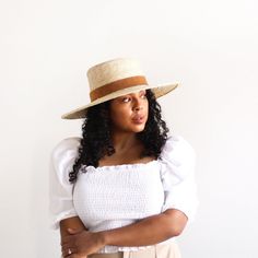 The straw hat for every day of summer. The Capri is a boater crown with wide flat brim featuring a suede band. Style - Boater Material - Wheat Straw Dimensions - Crown 10.6 cm Brim 11 cm Check out the rest of our full straw hat collection or find more wide brim straw hats! Gigi Pip, Popular Hats, Straw Boater Hat, Womens Straw Hats, Straw Boater, Wide Brim Straw Hat, Flat Brim Hat, Boater Hat, Girls Sleepwear