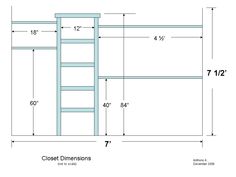 the measurements for a loft bed with ladders and storage space below it, as well as