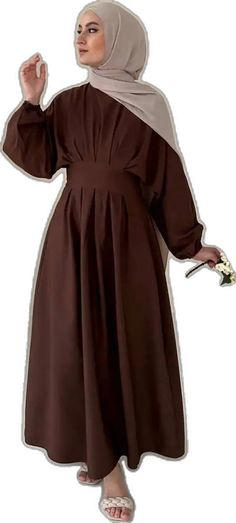 Coffee Elegant Long Sleeve Brown Abaya, Modest Brown Maxi Dress, Brown Solid Color Maxi Dress, Modest Long Brown Maxi Dress, Brown Solid Color Maxi Dress For Fall, Modest Long Sleeve Brown Dress, Modest Brown Long Sleeve Maxi Dress, Modest Long Sleeve Brown Maxi Dress, Long Brown Abaya