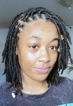 Starter Locs Black Women Twist, Comb Coil Starter Locs Short 4c Hair, Different Types Of Starter Locs Black Women, Starter Interlock Locs, Xs Starter Locs, Starter Locs Long Natural Hair, Starter Locs Before And After, Different Size Locs, Small Instant Locs