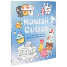 kawaii cuties coloring book with animals and other things to color on it