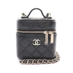 Chanel Matelasse Small Vanity Shoulder Bag Black Small Vanity, Bag Chanel, Old Shop, Shoulder Bag Black, Chanel Bags, Chain Shoulder Bag, Moss Green, Chanel Bag, Moschino