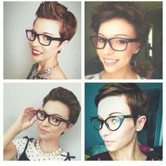 styling a pixie Pixie Styling, Silhouette Glasses, Integumentary System, Asymmetrical Hairstyles, Stunning Hairstyles, Sassy Hair, Look Vintage