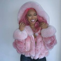 ad eBay - Find many great new & used options and get the best deals for Women's Whole Skin Real Fox Fur Coat Winter Warm Jacket Hooded Thick Overcoat at the best online prices at eBay! Free shipping for many products! Karin Jinsui, Pink Fur, Pink Fits, 2000s Fashion Outfits, Pink Girly Things, Cute Swag Outfits, Baddie Outfits Casual, Really Cute Outfits