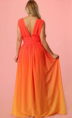 Sleeveless maxi dress Deep V cut front and back Rear Zipper Teal color available, search Giselle Fitted Floor-length Orange Maxi Dress, Floor-length Orange Beach Dress, Orange V-neck Maxi Dress For The Beach, Orange V-neck Festival Maxi Dress, Orange V-neck Summer Maxi Dress, Teal Color, V Cut, V Cuts, Teal Colors