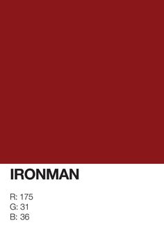 a red color with the words ironman on it