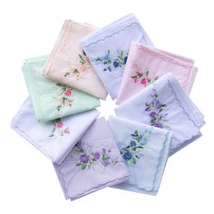 PRICES MAY VARY. 100% Cotton construction with beautiful rose embroidery Vintage style floral design perfect for weddings Pack of 32 soft cotton handkerchiefs measuring 13.7 in square Variety of 6 vibrant colors to choose from Great gift idea for bridal showers, Mother's Day, Valentine's Day LACS Handkerchiefs 
100% Brand New
 100% Cotton Hankies
Fashion and Vintage Handkerchiefs
Ideal for small gifts for any special occasion.
Note: As different computers display colors differently, the picture Handkerchief Aesthetic, Ladies Handkerchiefs, Embroidered Handkerchief, Embroidery Vintage, Textile Crafts, Vintage Handkerchiefs, Rose Embroidery, Fine Yarn, Floral Vintage