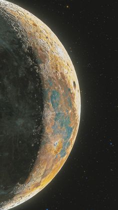 an artist's rendering of the moon in space