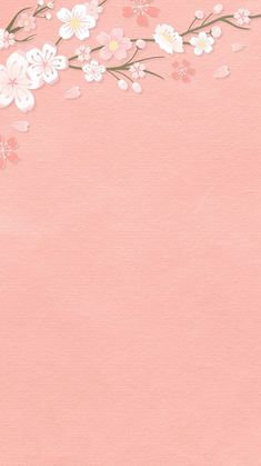 a pink background with white flowers on it