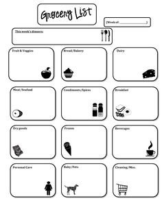 the green list worksheet is shown in black and white with pictures on it