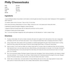 a page from the book phily cheesesteaks, showing instructions for how to use it