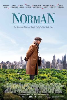 the movie poster for norman, starring an older man in a brown coat and hat