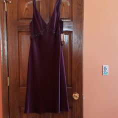 Jones Of New York Size 12 Purple Dress. V Neck Line. Has Decorative Oranaments At Chestline. Nwt 90s Grunge Slip Dress, Dark Purple Vintage Dress, Dark Purple Dress Short, Dark Purple Short Dress, 2000s Dresses, Purple Dress Short, Vintage Purple Dress, Hoco Dresses Purple, Purple Formal Dress