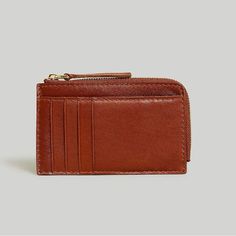 Madewell The Essential Zip Card Case Wallet Size 3” By 5” Classic Zipper Closure Card Holder For Daily Use, Classic Card Holder With Zipper For Daily Use, Classic Brown Coin Purse With Removable Pouch, Classic Coin Purse With Zipper Closure For Everyday Use, Everyday Brown Card Holder With Zipper, Brown Pouch Wallet With Interior Card Slots, Versatile Brown Wallet With Card Slots, Brown Rectangular Card Holder With Zipper Pouch, Rectangular Brown Card Holder With Zipper Pouch