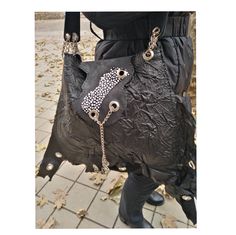 It is simply a piece of art, everything about this bag is HANDMADE! Absolutely unique design can give a finished look to any outfit🤩 Very stylish, beautiful, unusual handbag🤩 The bag has no compartments perfectly combined with leather, metal and chain Super extravagant bag for true connosseuers of high quality, perfect handwork and distinctive style🤩 Please note! Since each bag in my shop is handmade, some elements and tinctures may slightly differ. For more information feel free to ask quest Handmade Leather Black Hobo Bag, Handmade Black Leather Hobo Bag, Handmade Leather Bags For Party, Handmade Leather Party Bags, Unusual Handbags, Leather Bag Handmade, Leather Bags Handmade, Comfortable Tops, Genuine Leather Bags