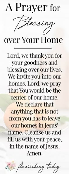 a prayer for blessing over your home